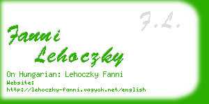 fanni lehoczky business card